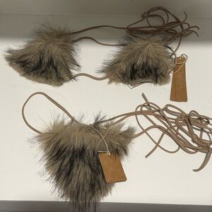 SKIMS Faux Fur Bikini Set in Brown